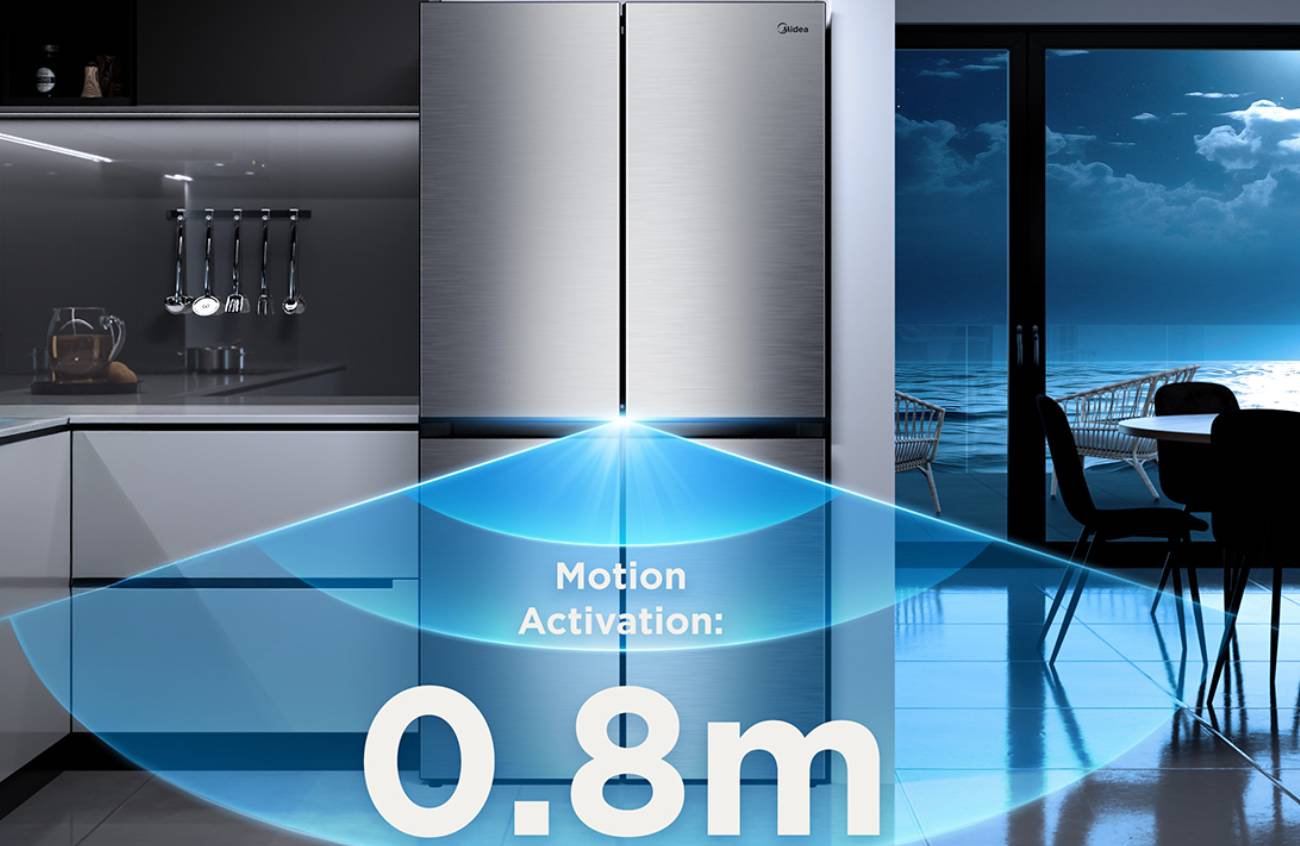 חיישן תנועה חכם במקרר Midea המפעיל תאורה אינטראקטיבית מקרר חכם מומלץ