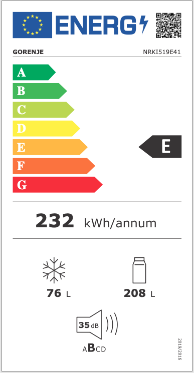 ���� �������� 2 ����� Gorenje NRKI519E41 ���� 284 ���� ����� 54 �"� �� ����� ����� 