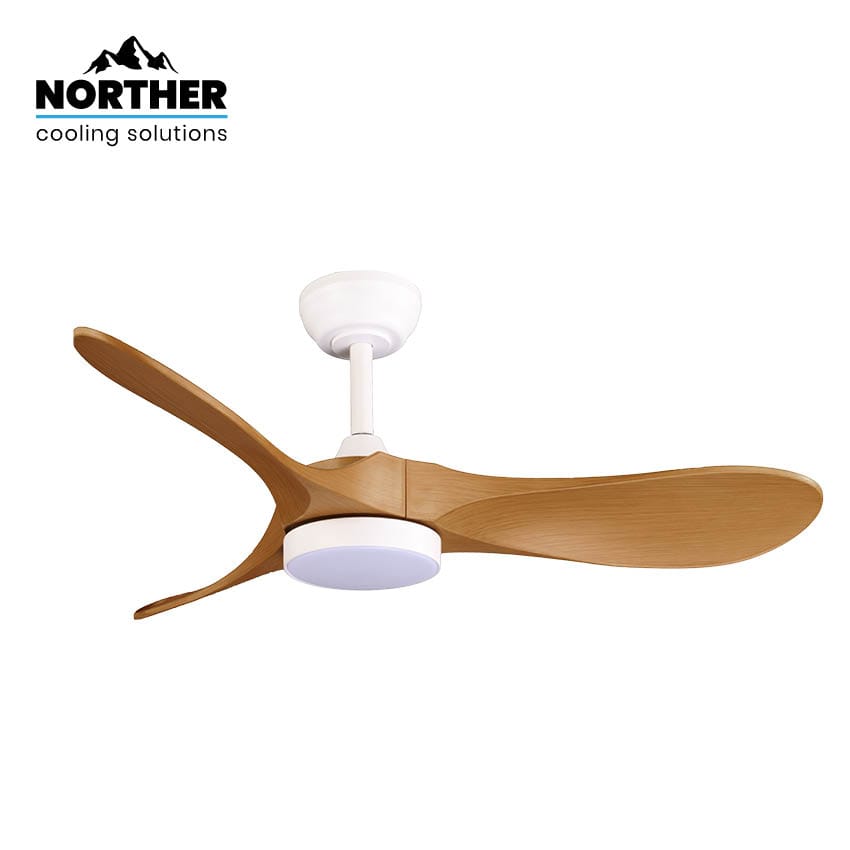 מאוורר תקרה NORTHER YORK 42 – לבן ועץ עם תאורת LED ושלט | יבואן רשמי מאוורר תקרה NORTHER YORK 42 – לבן ועץ עם תאורת LED ושלט | יבואן רשמי