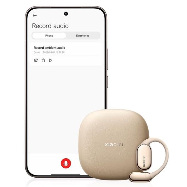 אוזניות פתוחות Xiaomi OpenWear Stereo Pro על האוזן עם קשת ניקל-טיטניום גמישה וסיליקון נוזלי