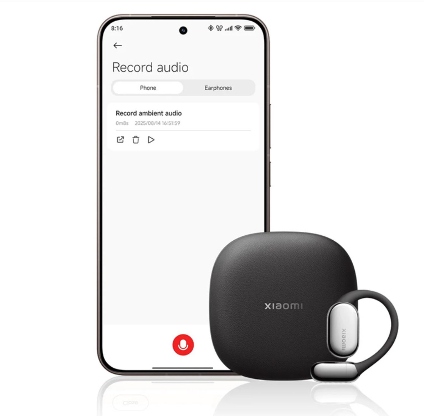 אוזניות פתוחות Xiaomi OpenWear Stereo Pro בצבע שחור בתצורת Open-Wear