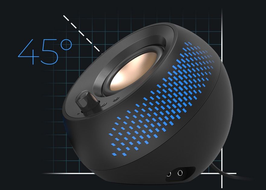 רמקולים למחשב Creative Pebble X על שולחן עבודה