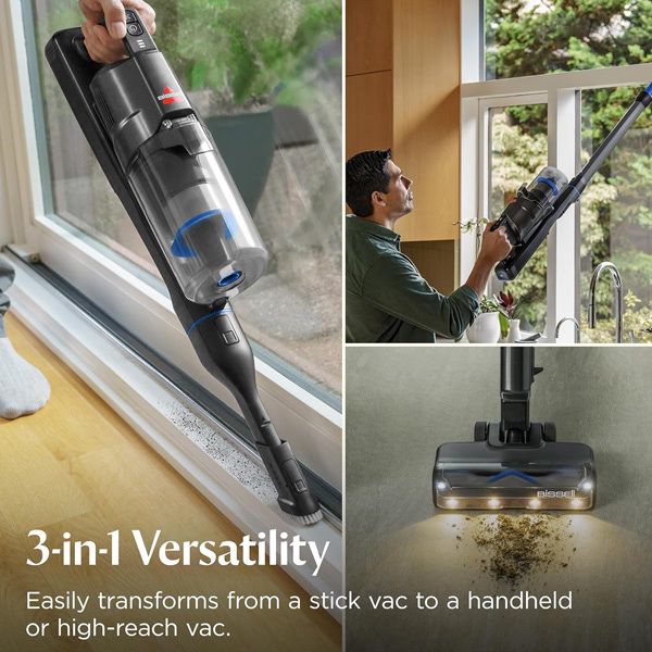 Bissell PowerClean Furguard 280W במצב רצפתי, ידני לריפודים ואביזר לפינות