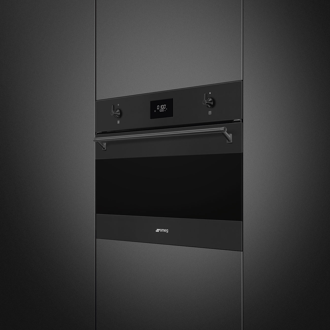 תנור קומבי SMEG SO4301M1N – מבט חזיתי בגימור שחור מט