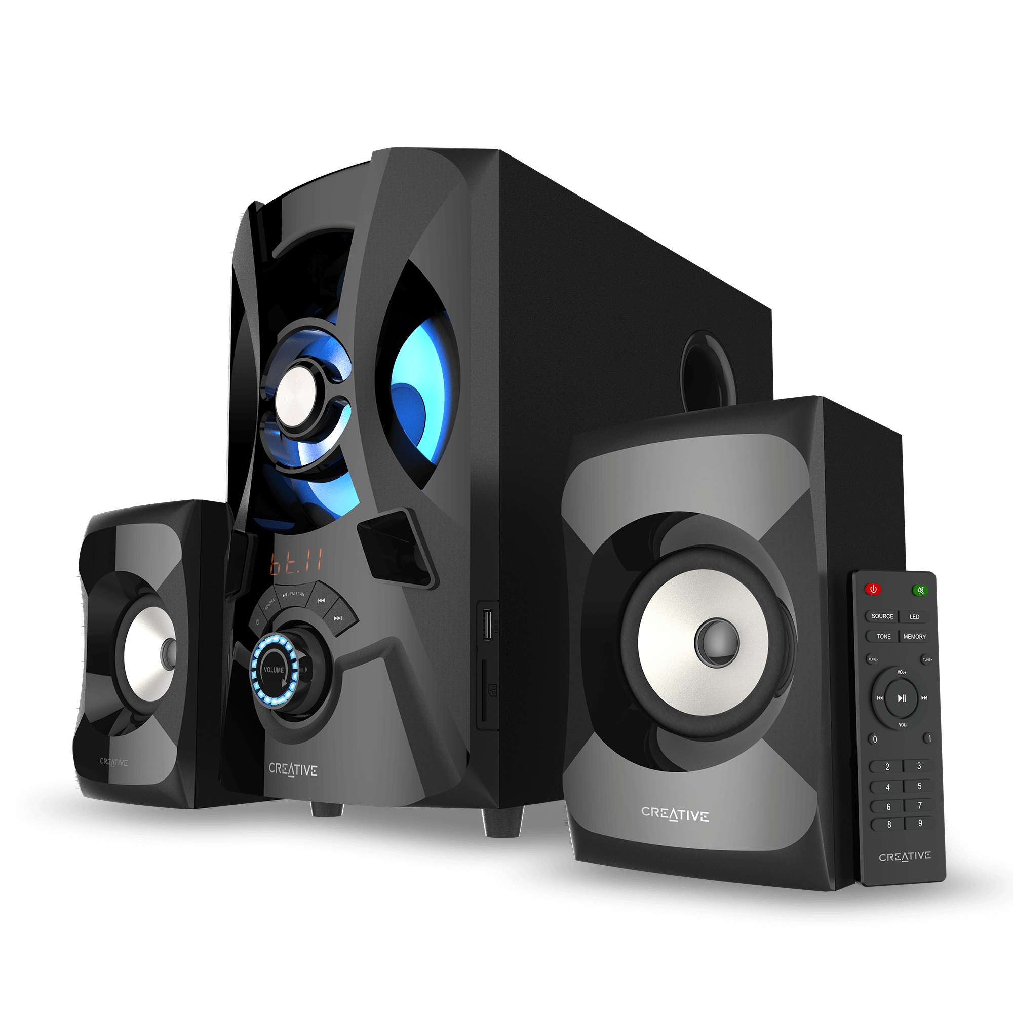 Creative SBS E2900 | מערכת רמקולים עוצמתית 2.1 עם Bluetooth®
