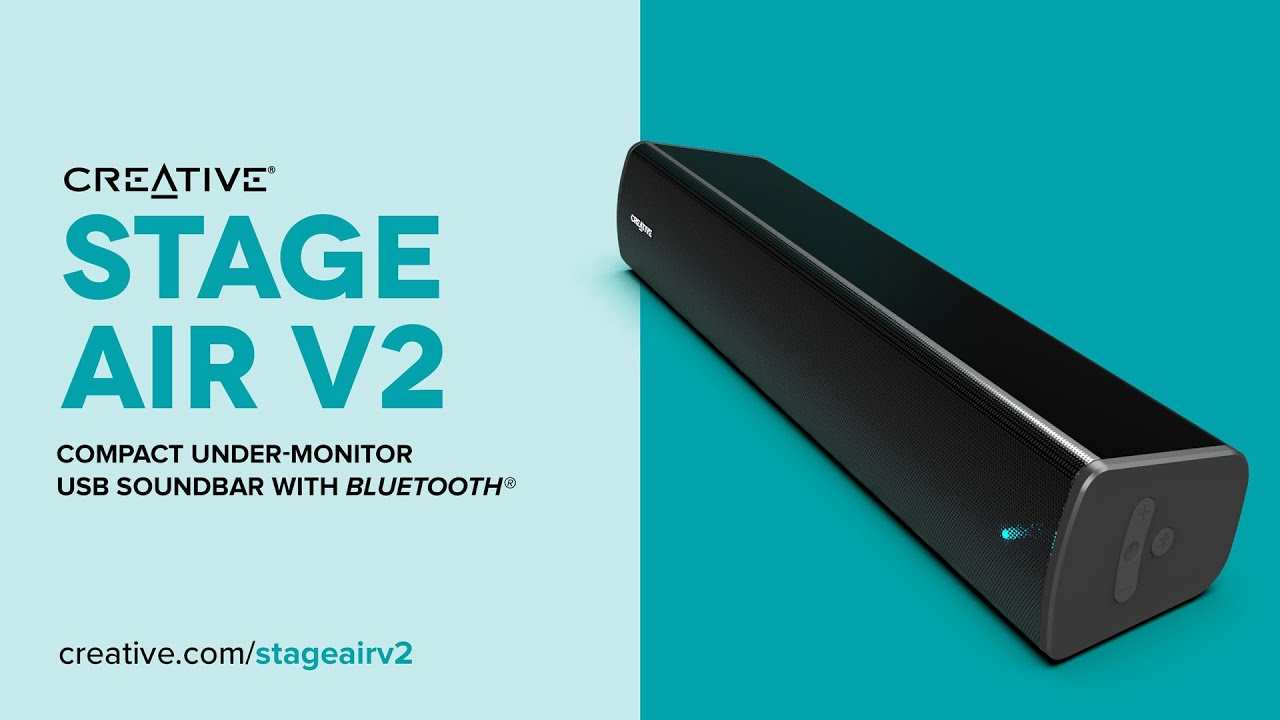 Creative Stage Air V2 ארוז בקופסה המקורית עם האביזרים הכלולים