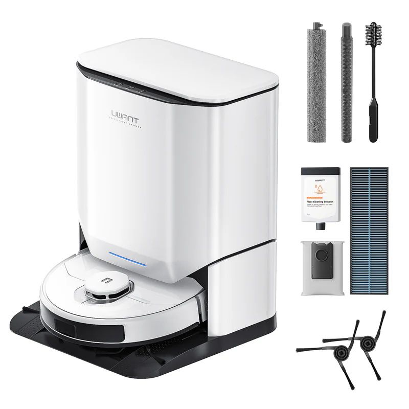 רובוט שואב שוטף UWANT U300 V25 עם ערכת אביזרים מלאה לשימוש נוח ותחזוקה קלה