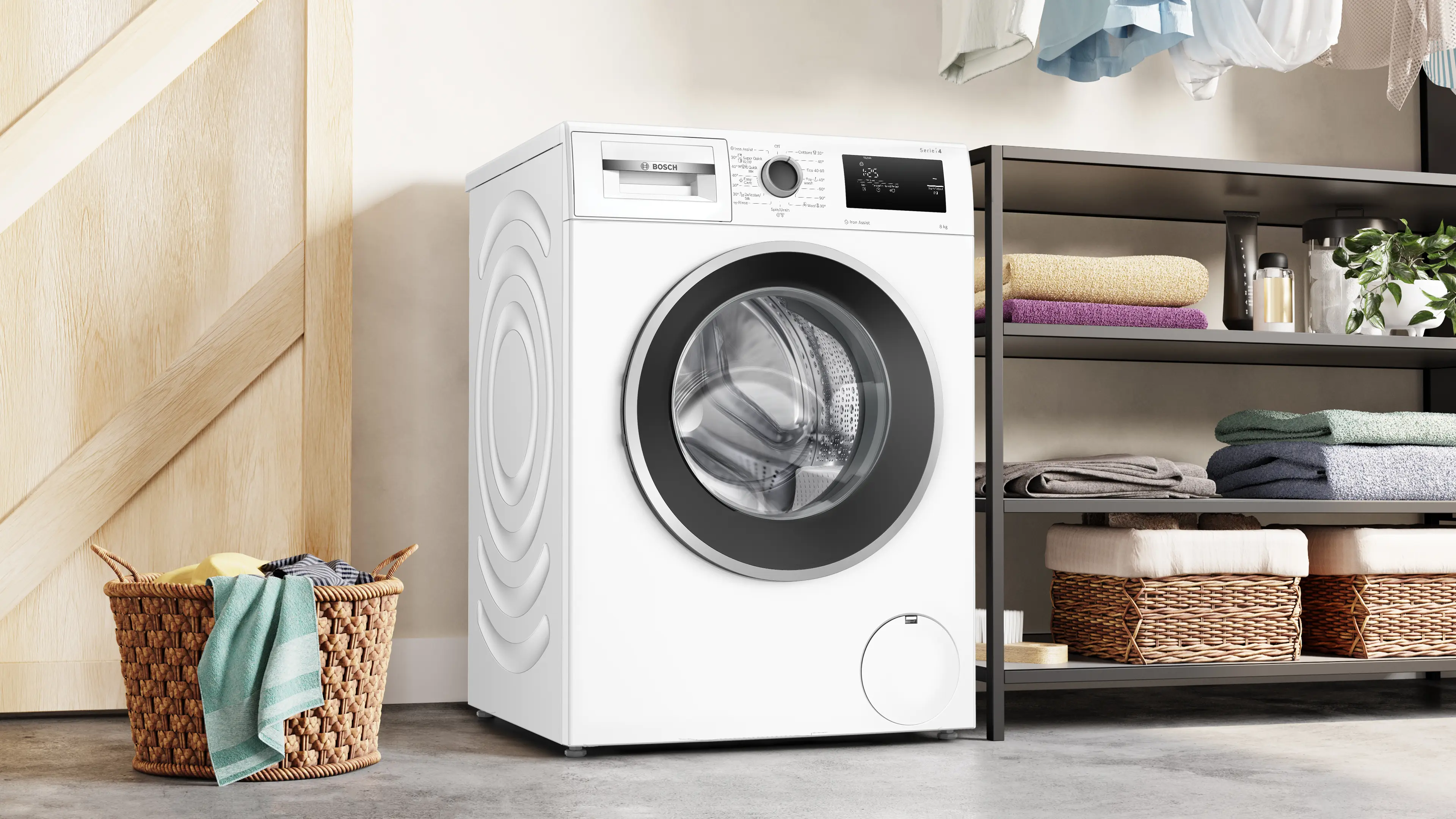 מכונת כביסה Bosch WAN2806NBY בתמונת אווירה בבית
