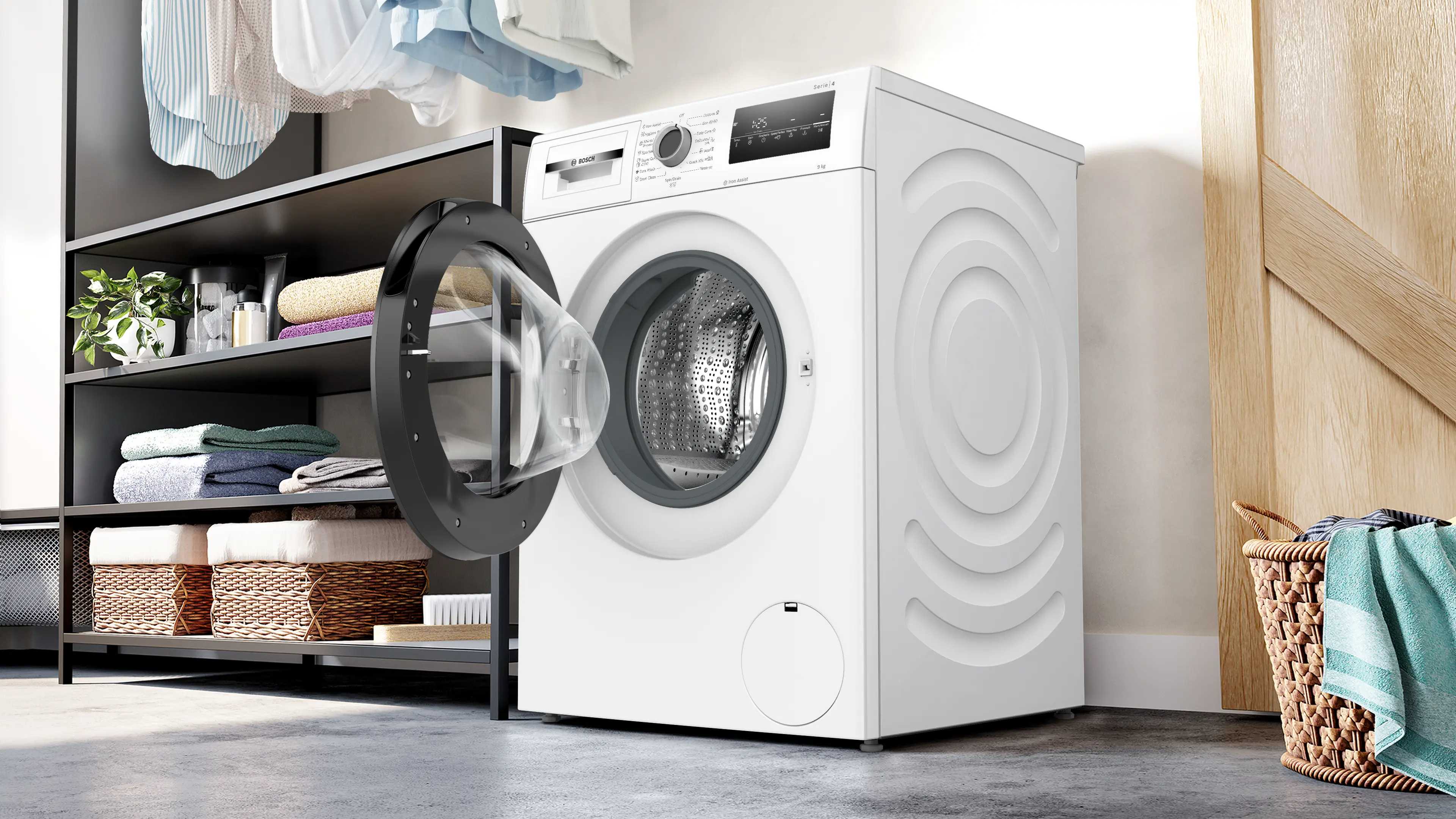 Bosch WAN2826BBY - חזית המכשיר מכונת כביסה בוש 9 ק