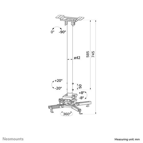 Neomounts CL25-550BL1 - ���� ���� ����� ������� 74.5-114.5 ��� �� 35 ��� | ����� ����