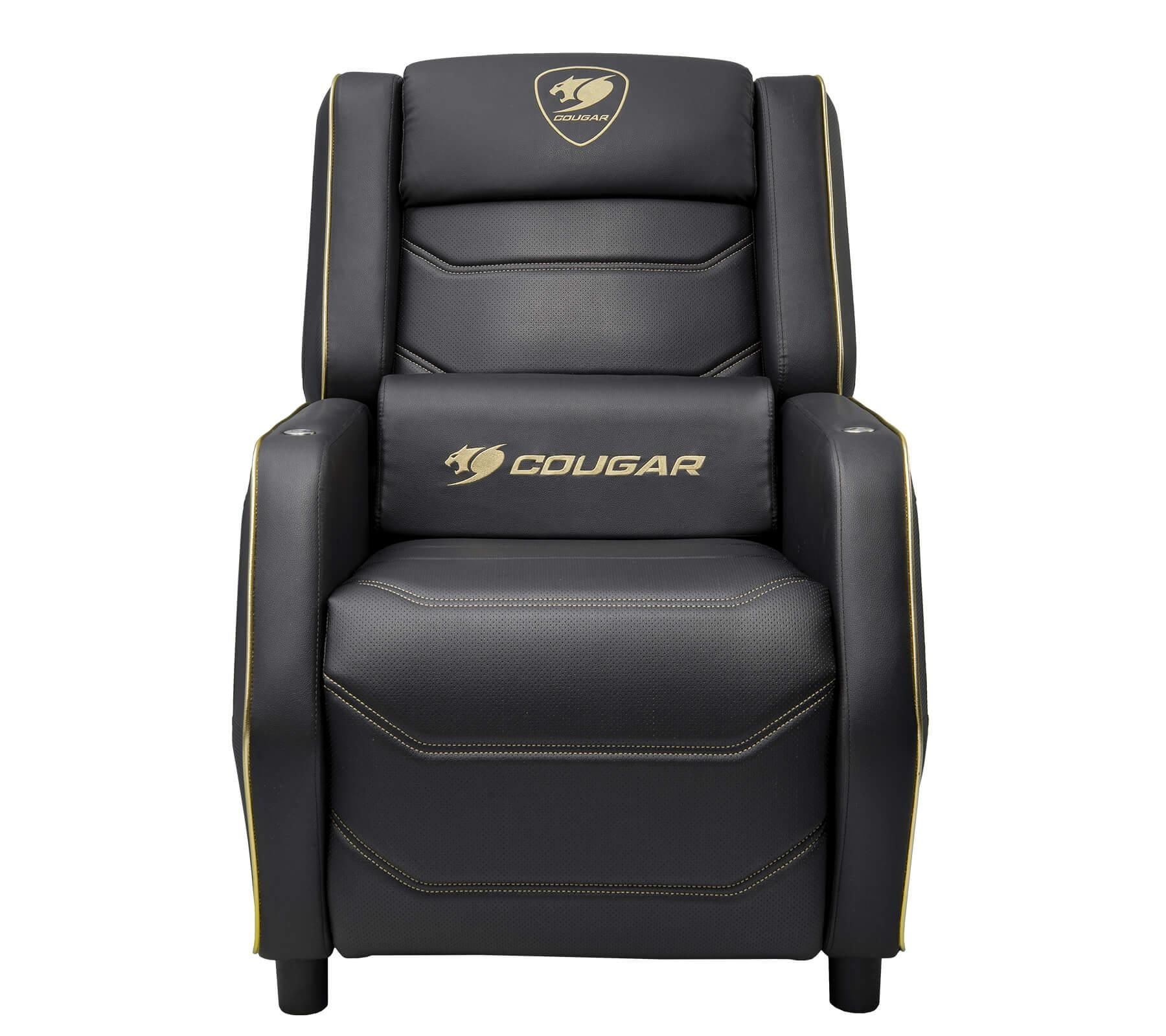 מבט מקרוב על כרית הראש והלוגו של ספת הגיימינג COUGAR RANGER PRO