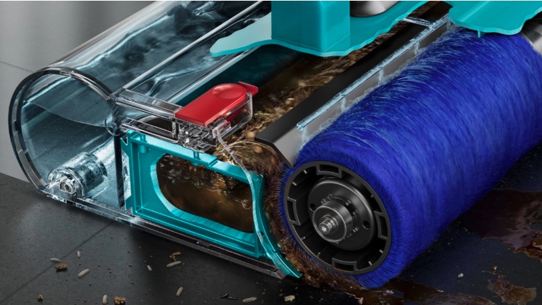 Dyson V15s Detect Submarine מברשת שוטפת לניקוי קל המברשת השוטפת מתפרקת בקלות לתחזוקה קלה והיגיינית.