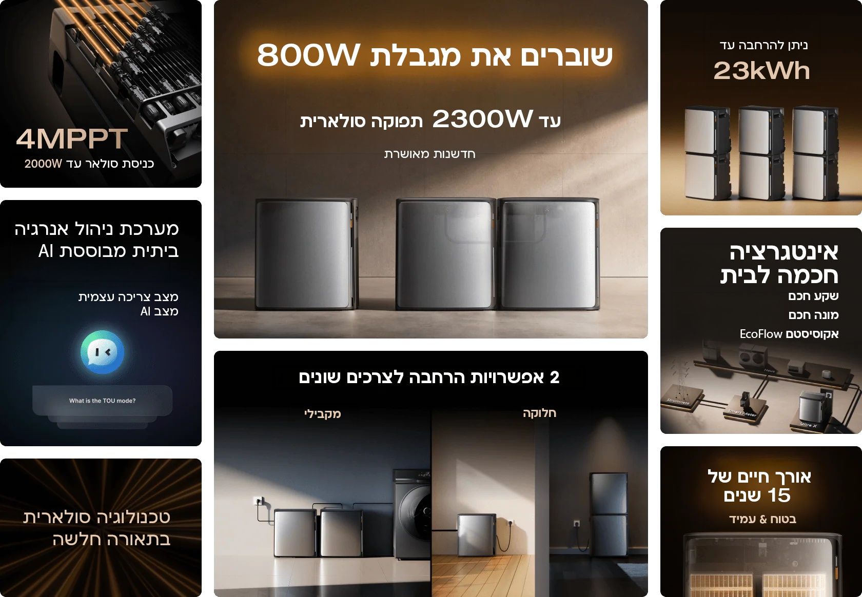 EcoFlow STREAM Ultra X - מערכת אנרגיה סולארית חכמה מיקרו ממיר EcoFlow STREAM Ultra X מערכת אנרגיה סולארית חכמה לבית